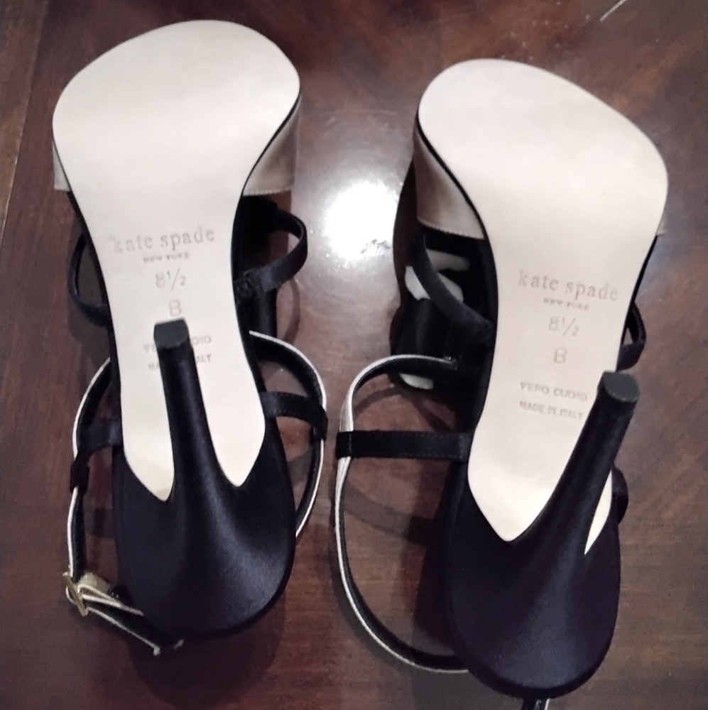 Kate Spade 2 Tone Blush Black Satin - Picture 3 of 5